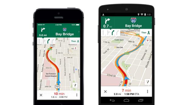 Google Maps Navigations-App mit Spurassistent
