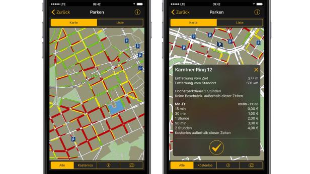 Die Navigon-App zeigt nun auch Parkplatzverfügbarkeit an