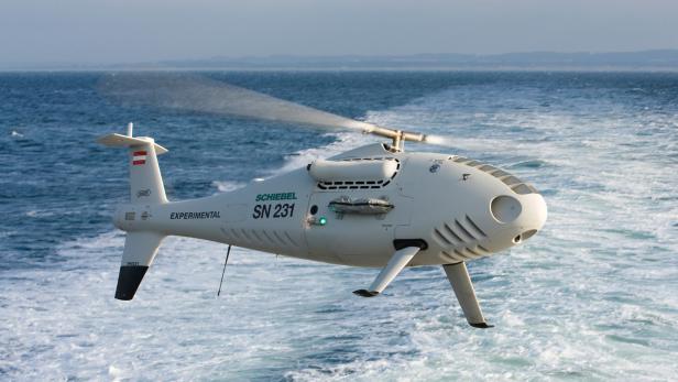 Der Schiebel Camcopter S-100 könnte in Zukunft nach Umweltverschmutzungen im Meer Ausschau halten