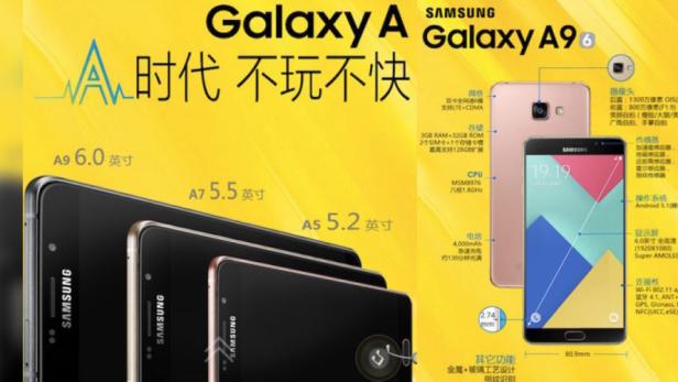 Das Galaxy A9 wurde in China vorgestellt