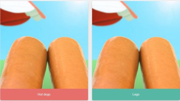 Eine der Entscheidung im Google Taste-Test: Seht ihr hier Beine oder Würstchen?