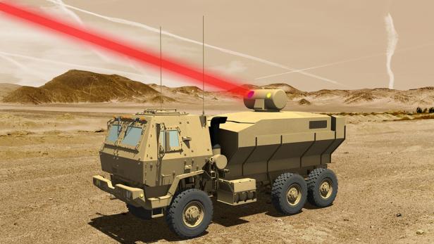 So könnte laut Lockheed ein Luftabwehr-Fahrzeug aussehen, das mit dem 60kW-Laser bewaffnet ist