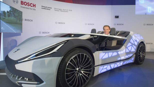 Ein Concept Car, mit dem Bosch seine Connected-Driving -Systeme präsentierte