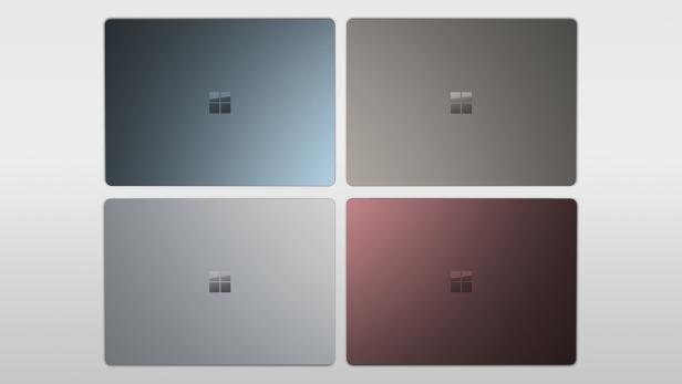 In Österreich gibt es den Surface Laptop vorerst nur in Grau (links unten)
