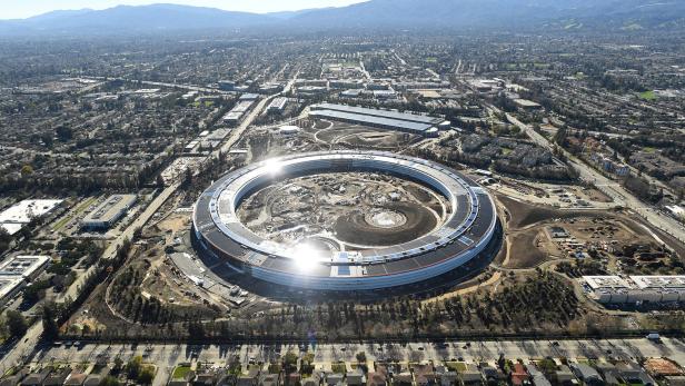 Der kreisrunde Apple Campus in Cupertino, Kalifornien, ist künftiges Zentrum der Macht des wertvollsten Unternehmens der Welt