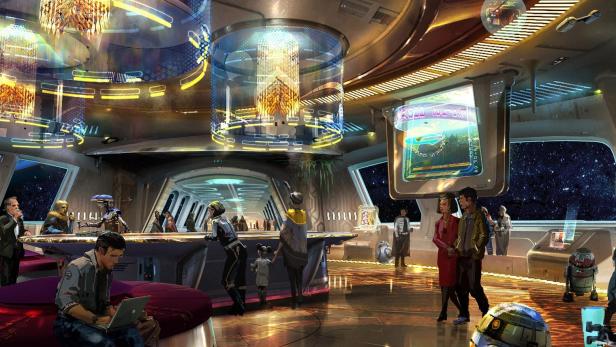 So könnte ein Bereich des Star-Wars-Hotels von Disney aussehen