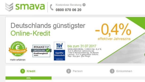 Das Online-Portal Smava vergibt einen besonders günstigen Kredit, allerdings nur bis zu 1000 Euro.