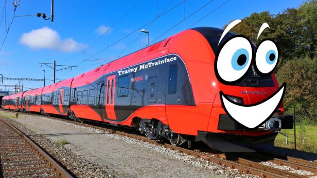 Die Betreiber des MTR Express halten sich an das Ergebnis einer Online-Umfrage zur Benennung eines neuen Zugs: Trainy McTrainface