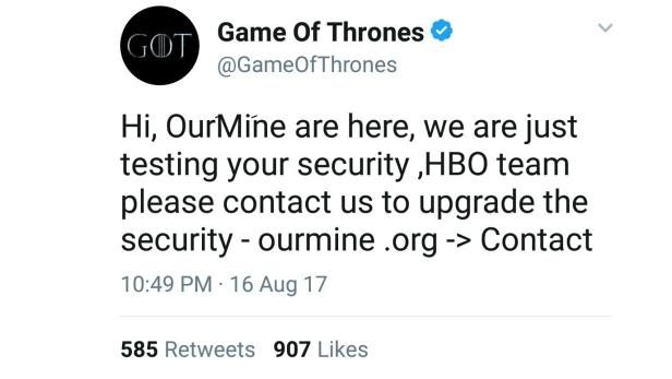 HBO hat einen Lauf - nun wurde der Twitter-Account gehackt