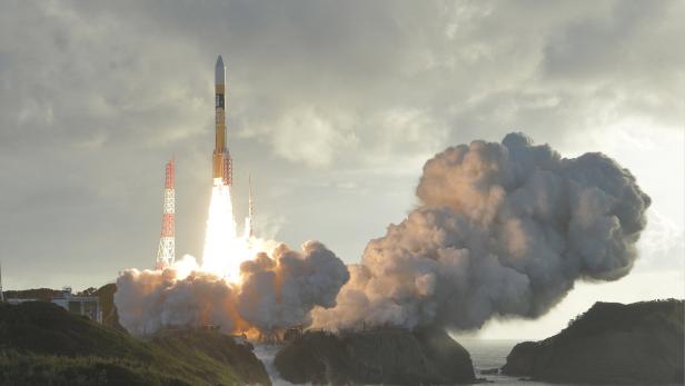 Die Trägerrakete, die den letzten Satelliten für das japanische GPS ins All befördert