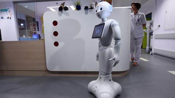 Roboter-Rezeptionist in einem Krankenhaus in Ostende