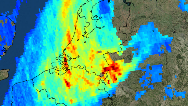 Sentinel 5P Aufnahmen: Stickstoffdioxid über den Niederlanden