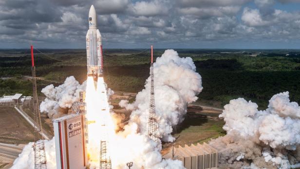 So sieht der Start einer Ariane-Rakete aus, wenn er glückt.