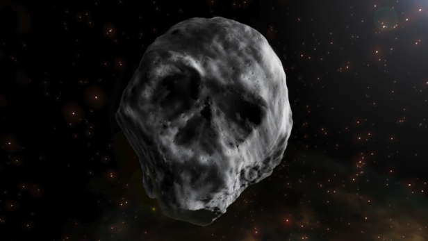 Der Asteroid schaut wie ein Totenkopf aus (Symbolbild)