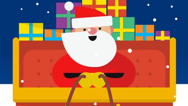 Der immer gut gelaunte Google-Santa ist geizig, wenn es um Geschenke geht