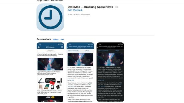 Neues App Store Interface zeigt Screenshots des iPhone X