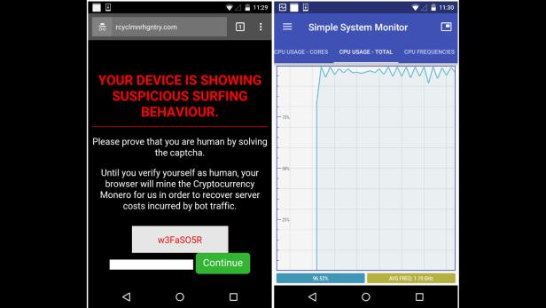 Die Cybersecurity-Firma Malwarebytes hat eine Drive-by-Kryptomining-Kampagne entdeckt, die Android-Mobilgeräte ausnutzt