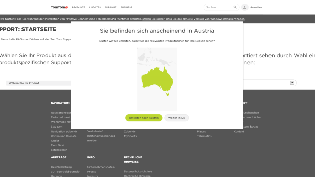 TomTom verwechselt Australien mit Österreich