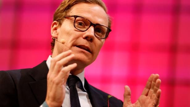 FILE PHOTO: CEO of Cambridge Analytica, Alexander Nix, speaks during the Web Summit, Europe's biggest tech conference, in Lisbon