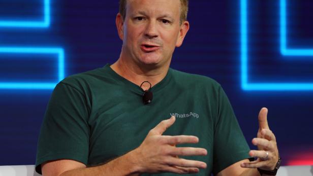 Brian Acton, co-founder of WhatsApp, speaks at the WSJD Live conference in Laguna Beach, California 