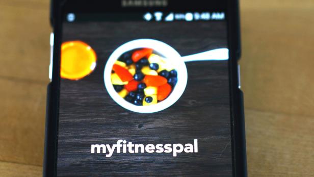 This photo illustration shows the MyFitnessPal app is seen on a smartphone in Golden, Colorado