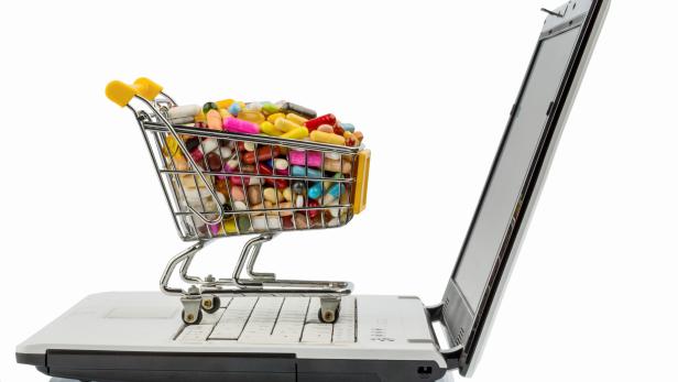 tablets with shopping cart and computer