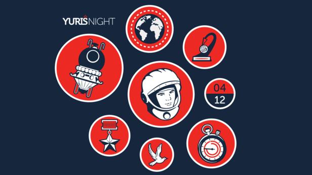 Logo der Yuris Night, die jedes Jahr am 12. April Weltraumfans in aller Welt anspricht