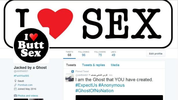 Einer der angeblichen IS-Twitter-Accounts, nachdem Wauchuta Ghost ihn gekapert hat