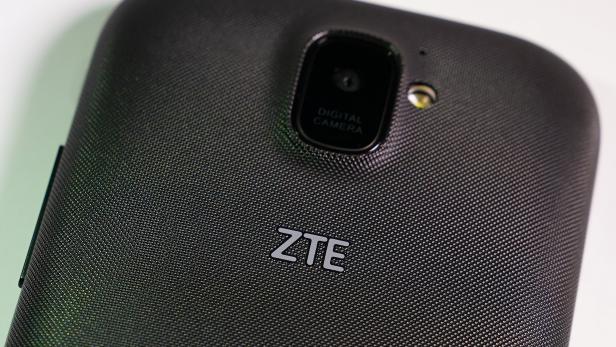 A ZTE smart phone is pictured in this illustration