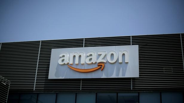 The logo of Amazon is seen on the building, as a spokesperson confirms the dismissal of some of its employees in Costa Rica without detailing the numbers, according to local media in San Jose, Costa Rica