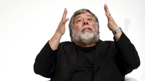 Apple co-founder Steve Wozniak speaks during the South Summit in Madrid