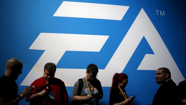 FILE PHOTO: An Electronic Arts (EA) video game logo is seen at the Electronic Entertainment Expo, or E3, in Los Angeles