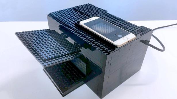 Nervengasdetektor aus Lego mit einem Smartphone, entwickelt von der University of Texas at Austin