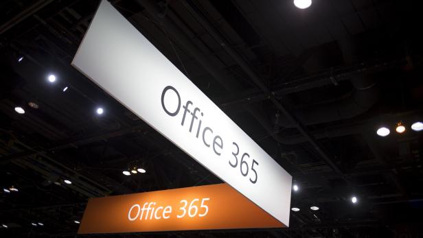 The Microsoft Office 365 logo is seen as part of a display at the Microsoft Ignite technology conference in Chicago