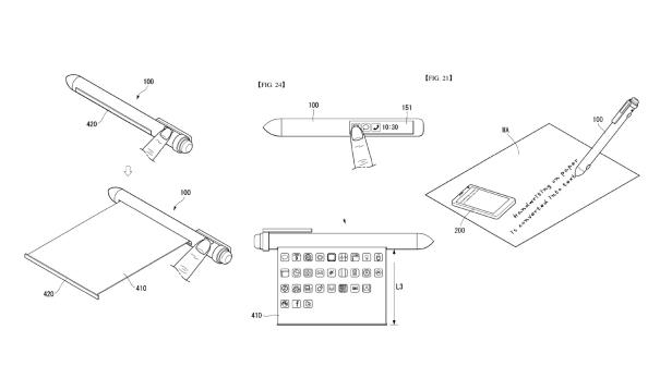LG-Patent für einen Smartphone-Stift mit ausrollbarem Display