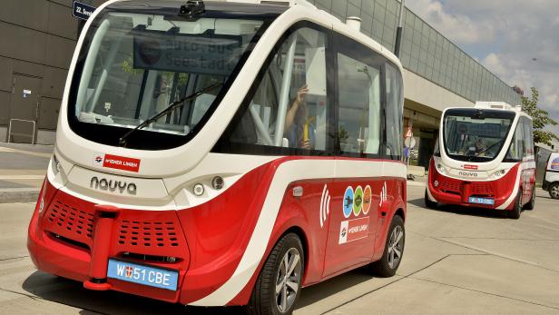 Im Juli fuhren die ersten autonomen Busse durch die Seestadt Aspern.