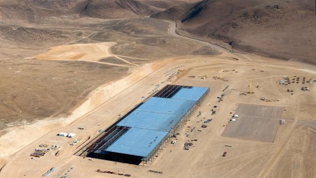 FILE PHOTO: The Tesla Gigafactory is shown under construction outside Reno, Nevada