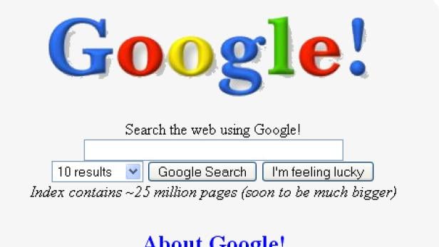 So sah die Google-Suche vor vielen Jahren aus