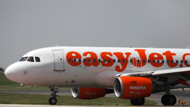 An EasyJet plane takes off at Lisbon's airport