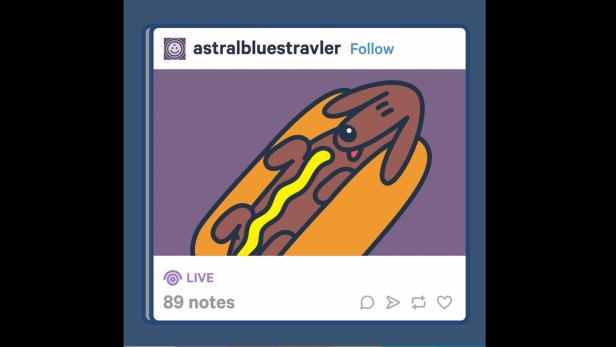 Tumblr bewirbt den Start der Live-Streaming-Unterstützung mit einem &quot;Hot Dog&quot;