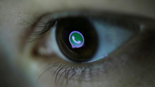 FILE PHOTO: Picture illustration shows Whatsapp's logo reflected in a person's eye, in central Bosnian town of Zenica