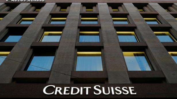 FILE PHOTO: The Credit Suisse logo is pictured on a bank in Geneva