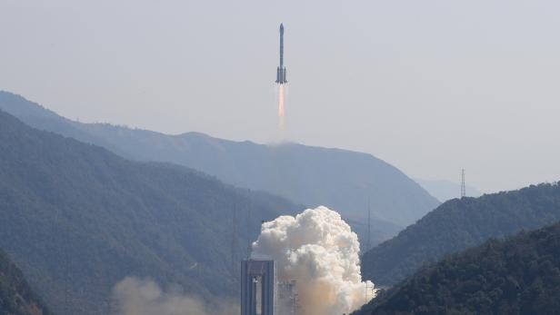 Two BeiDou navigation satellites via a single carrier rocket take off at the Xichang Satellite Launch Center