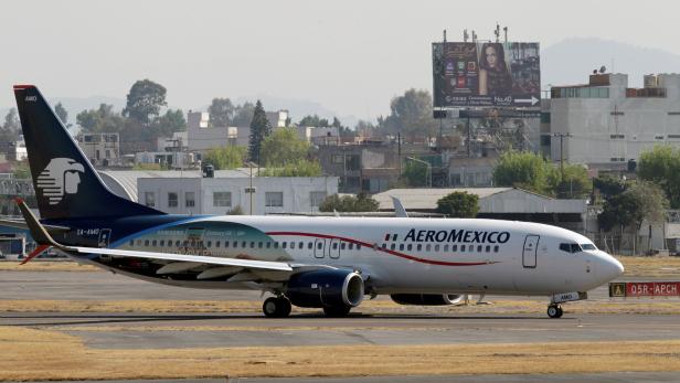 Aeromexico Boeing 737-852 aircraft taxi at Benito Juarez International Airport in Mexico City