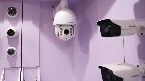 Surveillance cameras (CCTV) are seen in cameras shop in Cairo