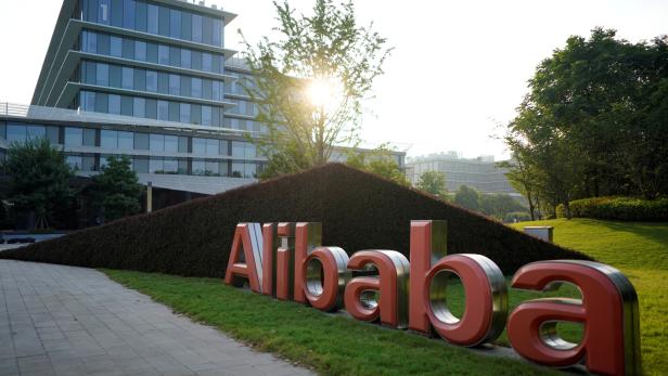 FILE PHOTO: The logo of Alibaba Group is seen at the company's headquarters in Hangzhou