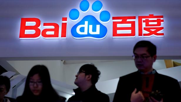 FILE PHOTO - A Baidu sign is seen during the fourth World Internet Conference in Wuzhen