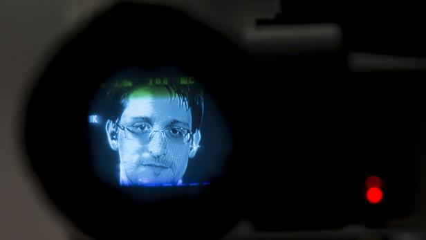 FILE PHOTO: American whistleblower Snowden via video link from Moscow regarding International Treaty on the Right to Privacy, Protection Against Improper Surveillance and Protection of Whistleblowers in New York