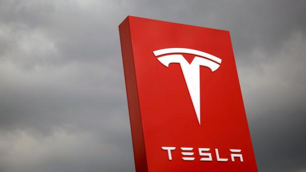FILE PHOTO: The logo of Tesla is seen in Taipei