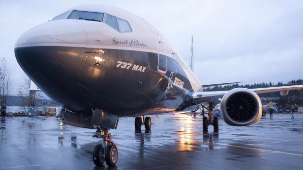 FILE PHOTO: A Boeing 737 MAX 8 sits outside the hangar during a media tour of the Boeing 737 MAX at the Boeing plant in Renton, Washington